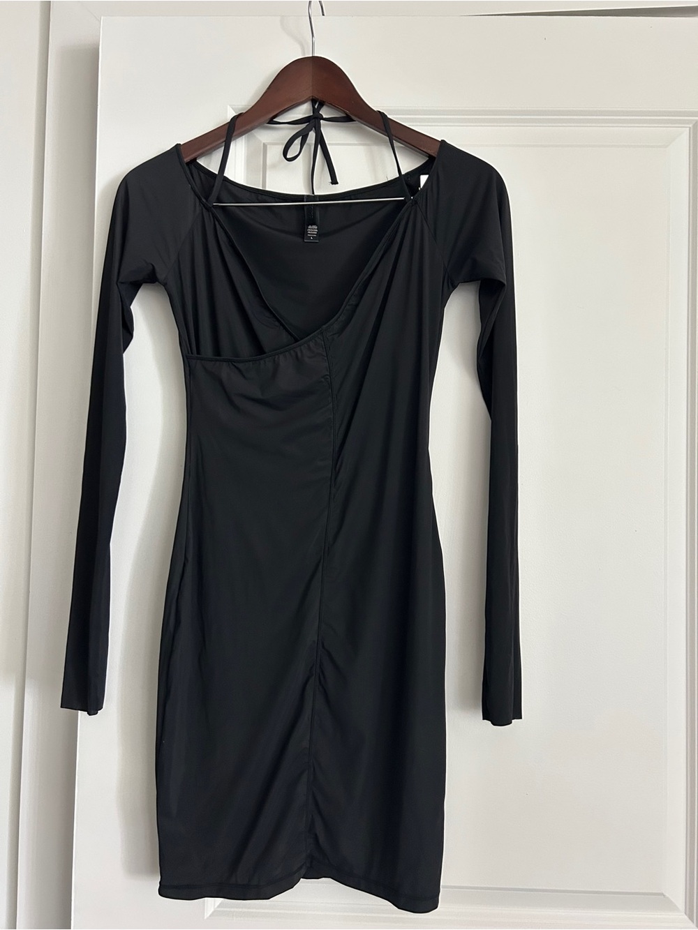 SKIMS Jelly Sheer Black Off-Shoulder Mini Dress Size Large